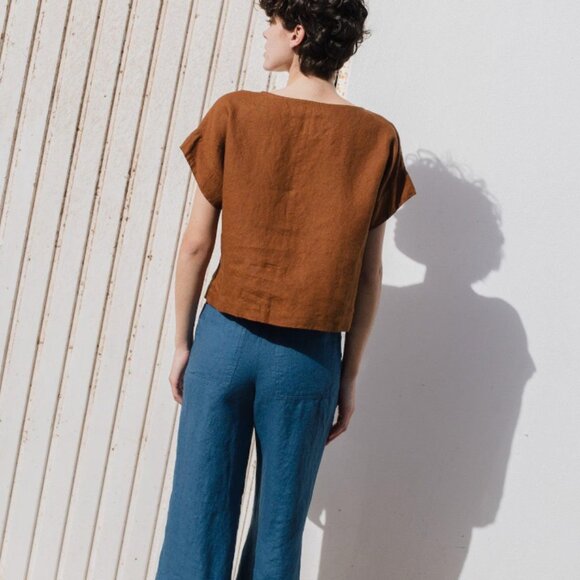 Like New Not Perfect Linen Gordes Top  - Size S/M, Natural - Picture 4 of 6